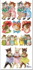 Violette Stickers Victorian Dancing Kitty Cats Craft Planner Supply Scrapbook