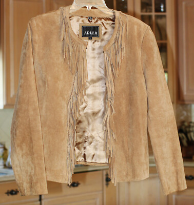 【関税込み】Golden  Suede jacket with bangs Women Faux Suede Fringe Jacket Western Tassel Cropped Jacket