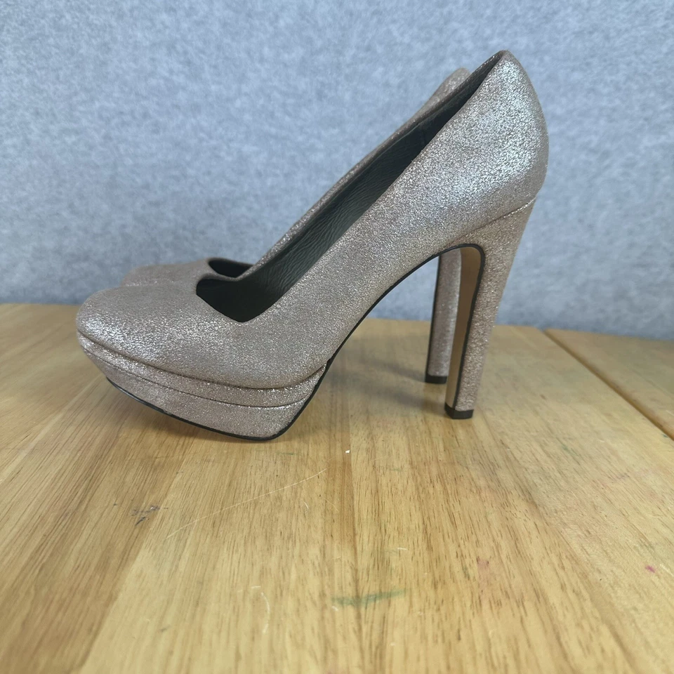 DIESEL Womens High Heels Sparkle Metallic Pink Slip On Career Pump Shoes US 7 38 - Image 4 of 4