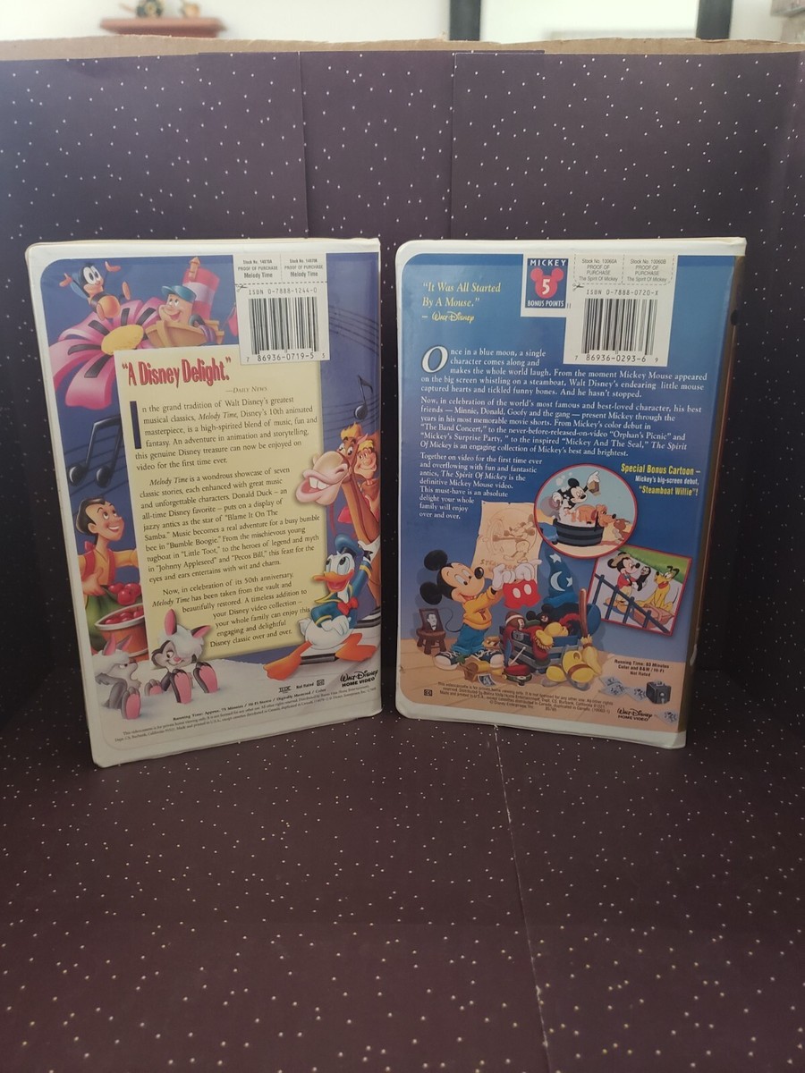 Melody Time (VHS, 1998), The Spirit of Mickey (1998) Clamshell
