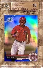 2017 POP 2 JUAN SOTO /150 CHROME BLUE REFRACTOR BGS 10 PRISTINE!!
