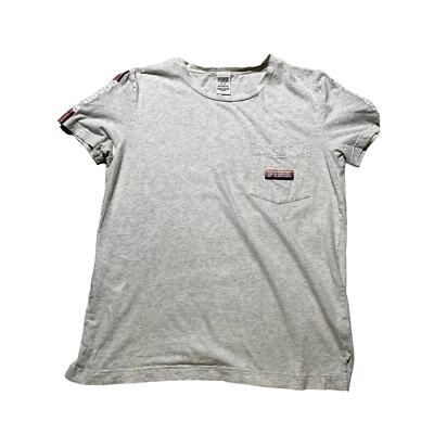 PINK Victoria's Secret Womens M Grey & Pink Stripe T-Shirt 