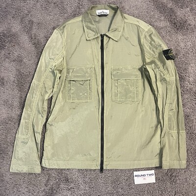 Stone Island Nylon Ripstop Metal Track Jacket Men's M 2015 Green Round 2 Tag Zip