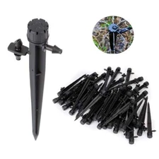 50 PCS Adjustable Water Flow Irrigation Drippers Stake 360° Emitter Drip System