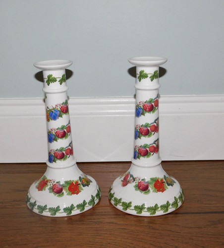 Portmeirion Pomona LOTE 2 Candelabros La Diosa de la Fruta 9" ¡DE COLECCIÓN! - Imagen 2 de 7