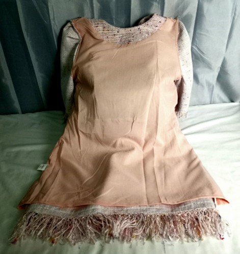 ISABEL MARANT TWEED MINI PINK DRESS W/ FRINGES SIZE SMALL - Picture 13 of 17