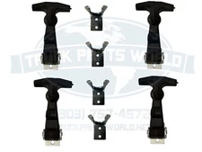 (4) Buyer Products Rubber Hood Latch Bungee Latch Battery Latch W/ Bracket&Pin 