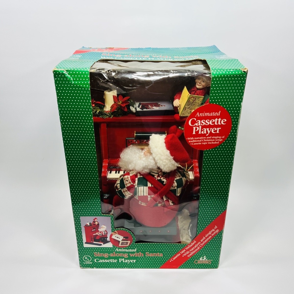 Animated  sing-along with Santa  サンタクロース Animated Sing Along With Santa & Elf Cassette Player VINTAGE 1993