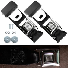 Premium Lap Seat Belts Complete Kit Classic Muscle Car Seatbelt Set Black 75"