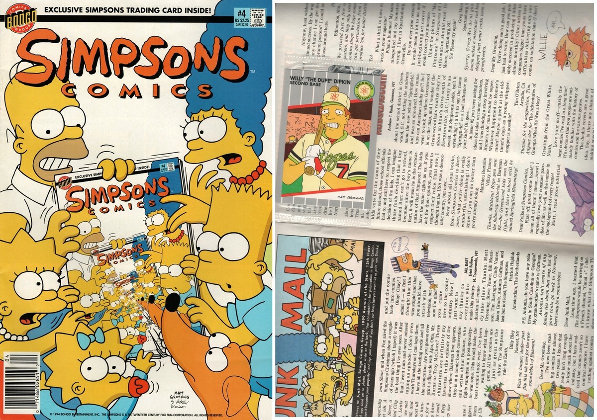 Simpsons Comics #4 Newsstand Cover with Card (1993-2018) Bongo