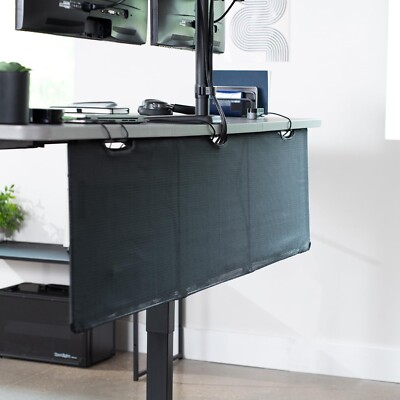 VIVO Black Under Desk Privacy & Cable Management Sleeve Panel 60'' Kit