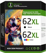 62XL Ink Cartridges Black and Color Replacement for HP Ink 62 for HP 62XL Ink