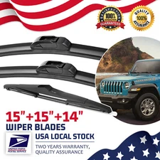 15"15"14" Premium Hybrid Silicone Windshield Wiper Blades OEM Quality 3 Pieces