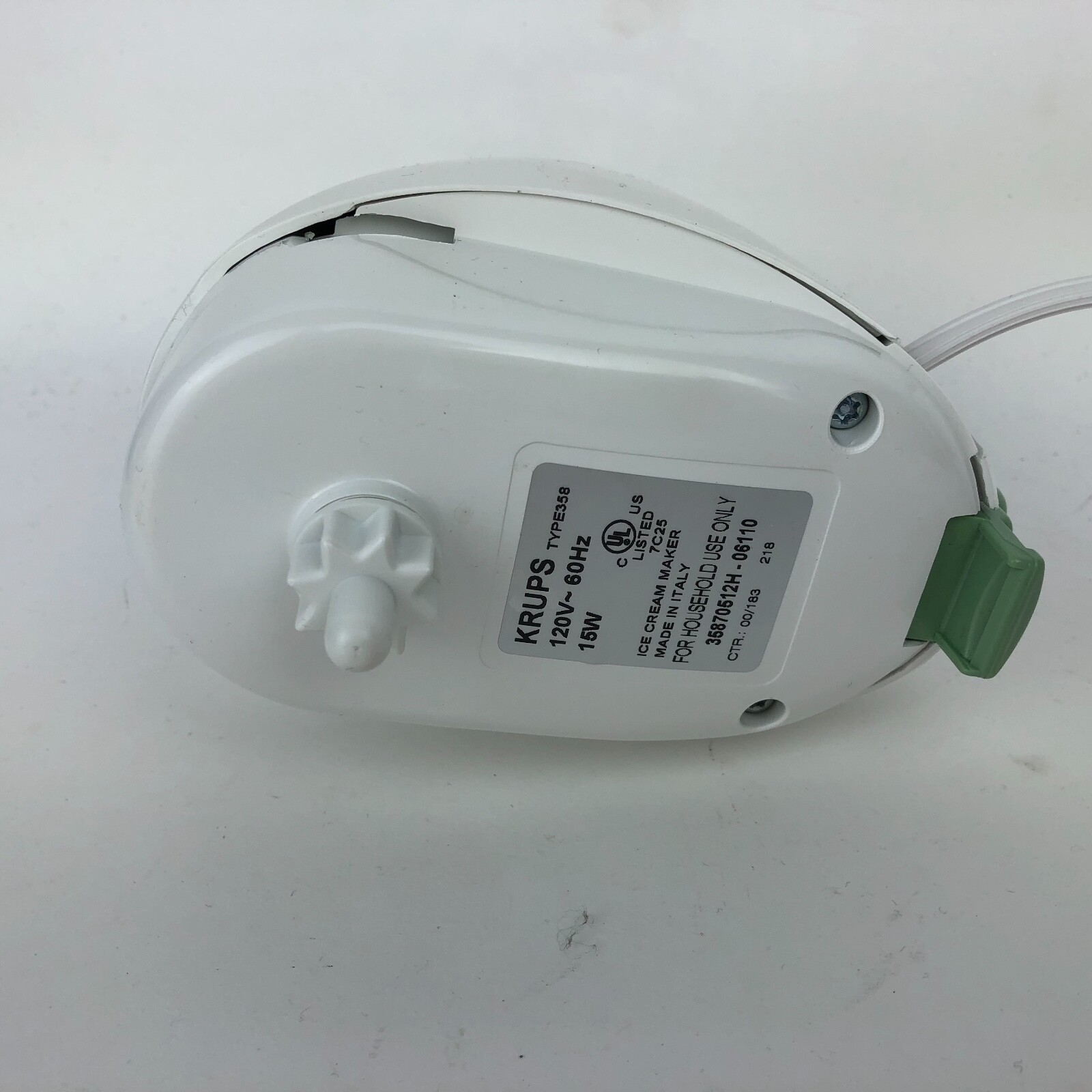 Krups Type 358 1.5 Quart Electric Ice Cream Maker Made in Italy for