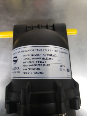 #ad Aquatec Pulsation Dampener Accumulator Pressure Tank Delivery Pump ACT 820 JG $47.50