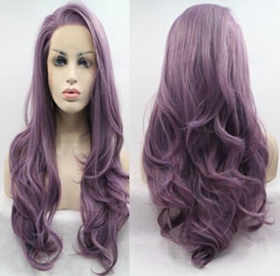 Lativ Long Wavy Wig Purple And Natural Color   New- never worn MRSP $119