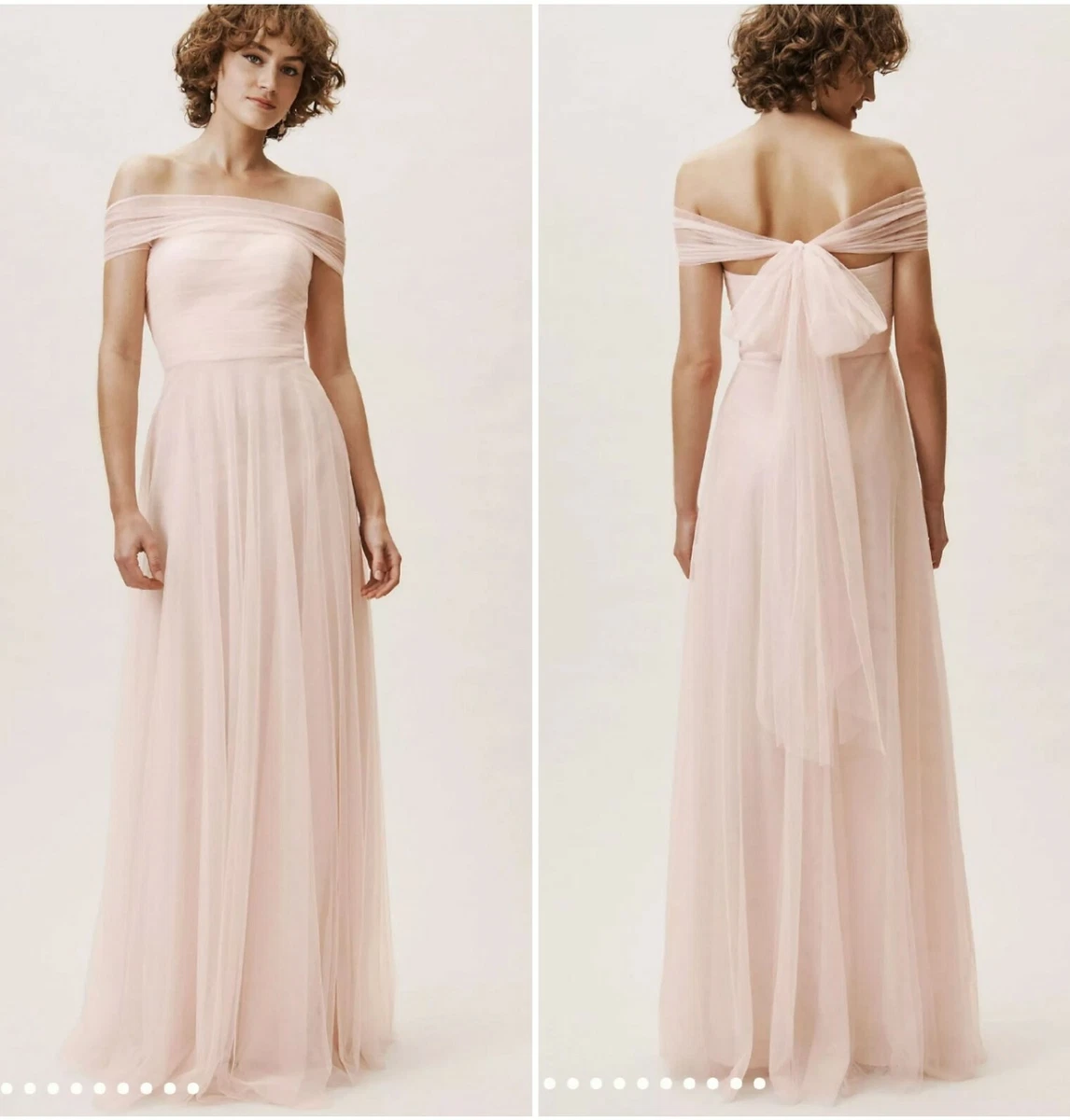 BHLDN Jenny Yoo Ryder Convertible Maxi Dress Bridesmaid Wedding Blush Size 2