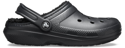 Crocs Unisex Classic Lined Clog Warm Fuzzy Slipper Slides Slip Ons (203591-060)