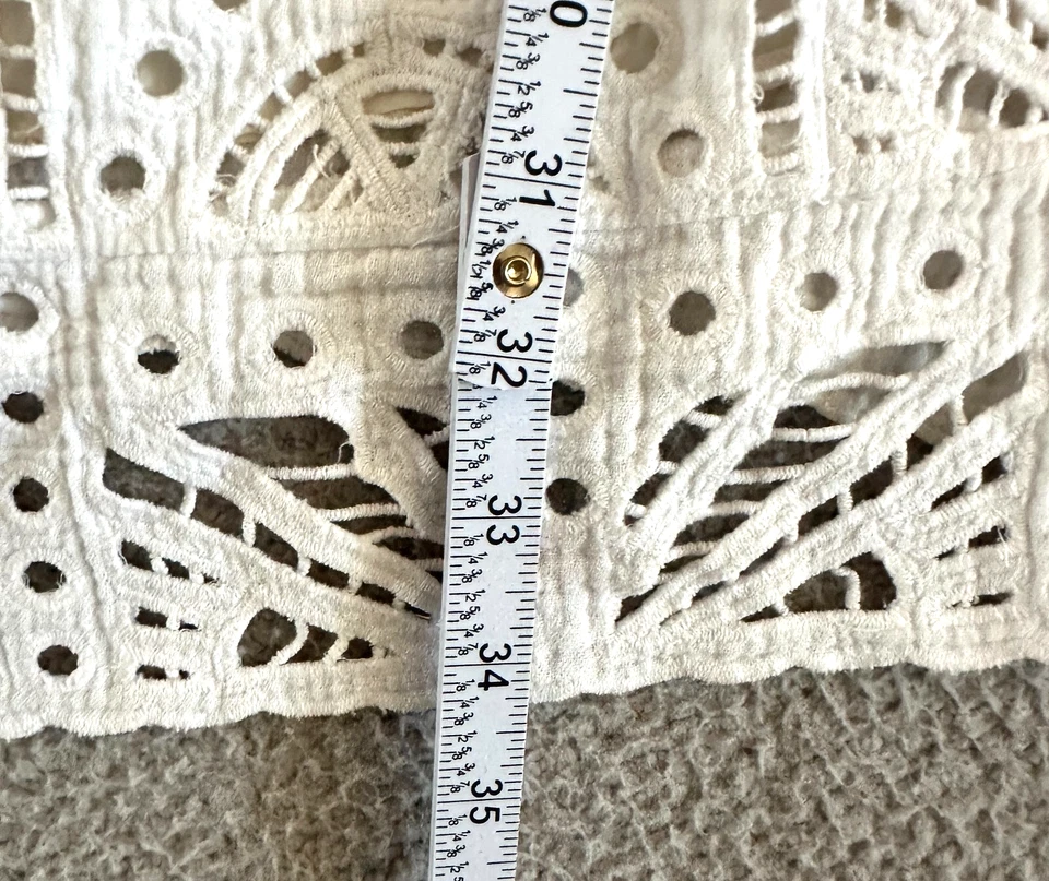 Море Нью-Йорк белое платье отверстие размер 4 марлевый хлопок изящный пляжный прибрежный карманы - Изображение 4 из 4