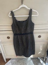 NWT Elie Tahari Holiday Christmas Black Gold Metallic Kearny Dress $348 Size 2