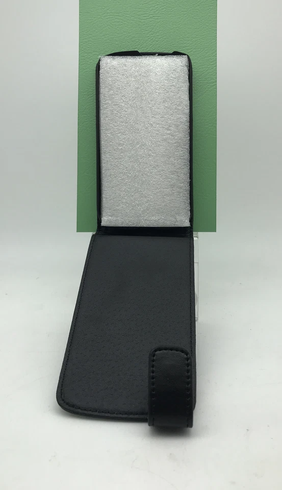 Cover Case FLIP Verticale per Alcatel Pop C5 Nera Pelle - Immagine 2 di 4