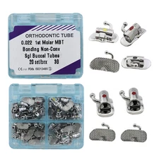 80pcs Orthodontic Buccal Tubes 1st Molar MBT 022 Bondable 3G Tubos de ortodoncia