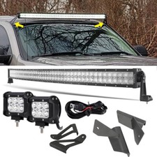 50 Curved Led Light Bar 4 Fog Pods Mount Bracket For Jeep Cherokee Xj 84-01