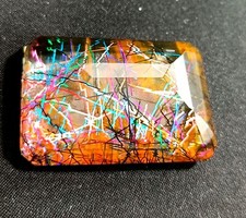 EGL Certified 158.95 Ct EMERALD Cut Natural Rutilated Quartz Loose Gemstone