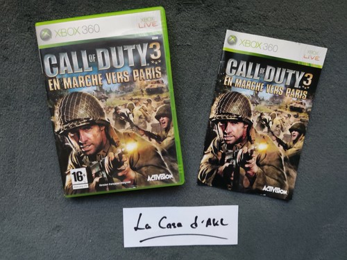 Call Of Duty 3 : En Marche Vers Paris - XBOX 360 - Boîte + Notice - Très Bon état - FR