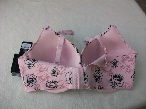 Gloria Vanderbilt Bra Sz 36 D Pink Floral Soft Cup Gentle Lift Underwire NEW NWT - Picture 2 of 4