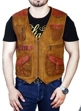 Mens Fallen Cotton Leather Vest