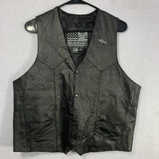 Vintage Bikers Dream Apparel Black Leather Vest Men's Sz 40 Shadow Honda Pen