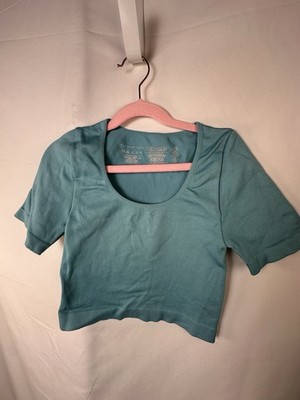 Women s Primary Cares Ribbed Crop Top Light Blue Size XS 2  4