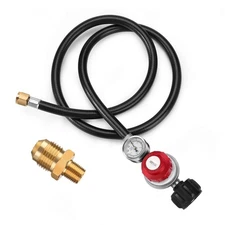 FreeSHIP 4FT 0-30 PSI HP Propane Regulator Hose Gas Grill Regulator & PSI Gauge