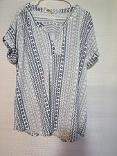 Flower &Feather Womens 2XL Boho Hippie Floral Comfort Stretch Blouse