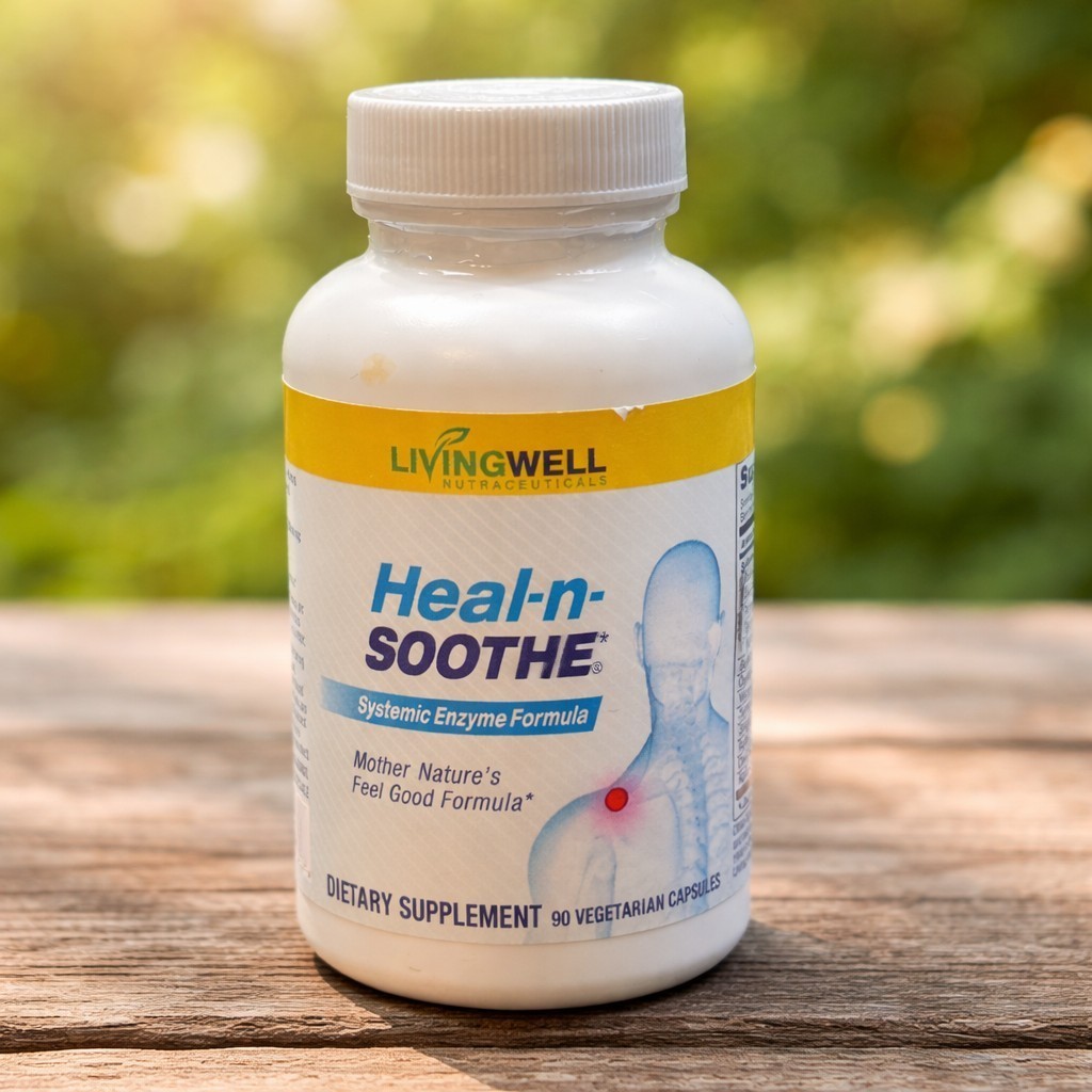 LivingWell Heal-n-Soothe Systemic Enzyme Formula 90 Capsules Dietary Supplement