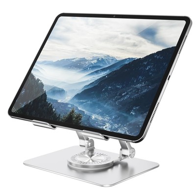 Tablet Stand Adjustable with 360 Swivel Base Aluminum Tablet Stand Holder Uni...