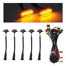 5PCS Car Front Grille Light, Bright LED Grill Lights with 5 PCS Black Yellow