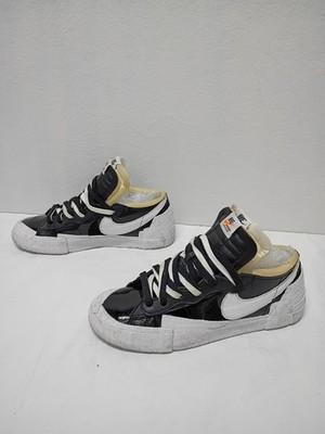 Nike Blazer Low Sacai Black Patent Leather, Sz 9, Pre-owned, No Box