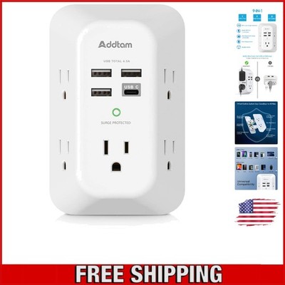 Multi-Function USB Wall Charger Surge Protector - Ultimate Home/Travel Solution