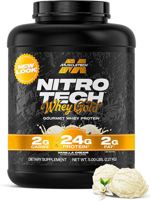 Muscletech Whey Protein Powder (Vanilla Cream, 5LB) - Nitro-Tech Whey Protein Is