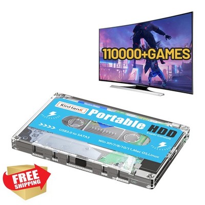 Kinhank 500GB HDD 110K+ Games Batocera 33 USB 3.0 Game Drive