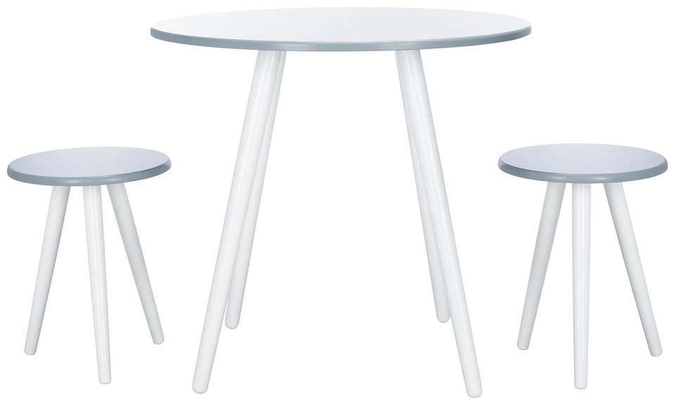 Home Collection Whitman Gris/Blanco Juego de 3 Piezas Silla Mesa Cocina Comedor Foto 2 de 4