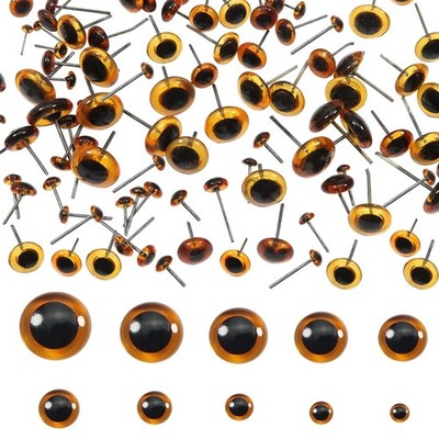 TOAOB 100pcs Deep Brown Glass Eyes Kits 3/4/5/6/7/8/9/10/11/12mm, 