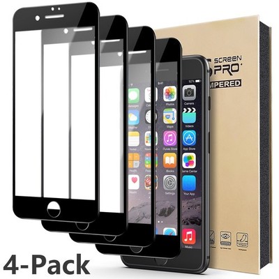 (4 Pack) Full Cover Tempered Glass Screen Protector For iPhone SE 2020 / SE 2022
