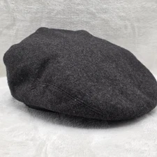 Perry Ellis Portfolio Hat Cap Newsboy Cabbie Flat Wool Blend Dark Gray Lined L
