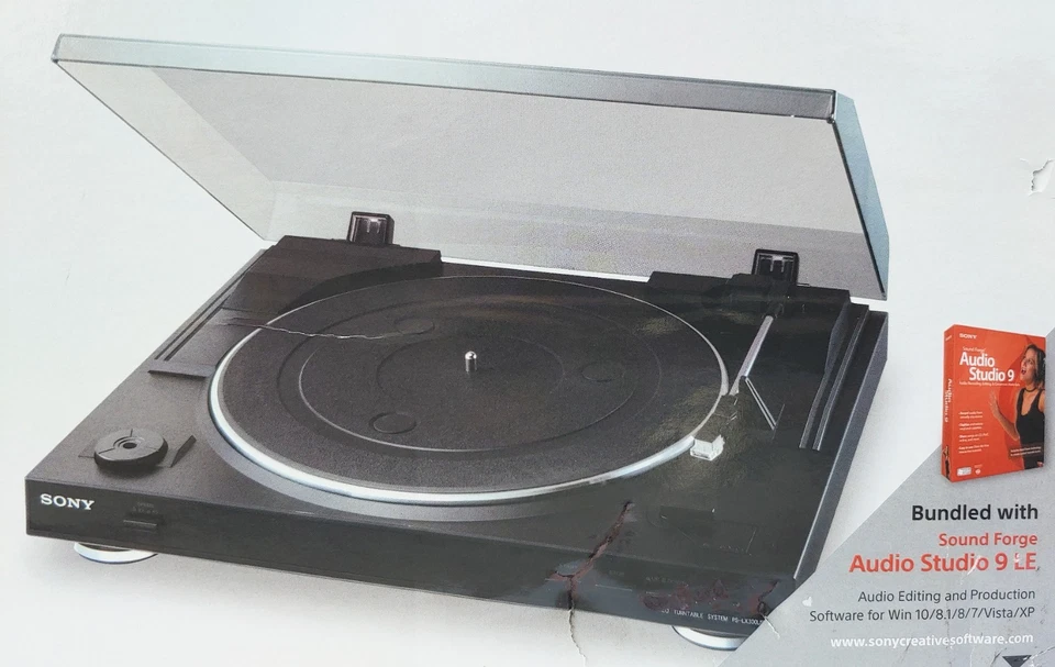 Sony PS-LX300USB Black USB Stereo Turntable w/ Audio Studio 9LE New in Box - Image 2 of 4