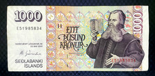 2001 ICELAND - 1000 KRONUR - P#56 - VF+ - MB4