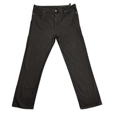 Marks Spencer Jeans Women 22 Black Denim High Rise Stretch Straight Relax Grunge
