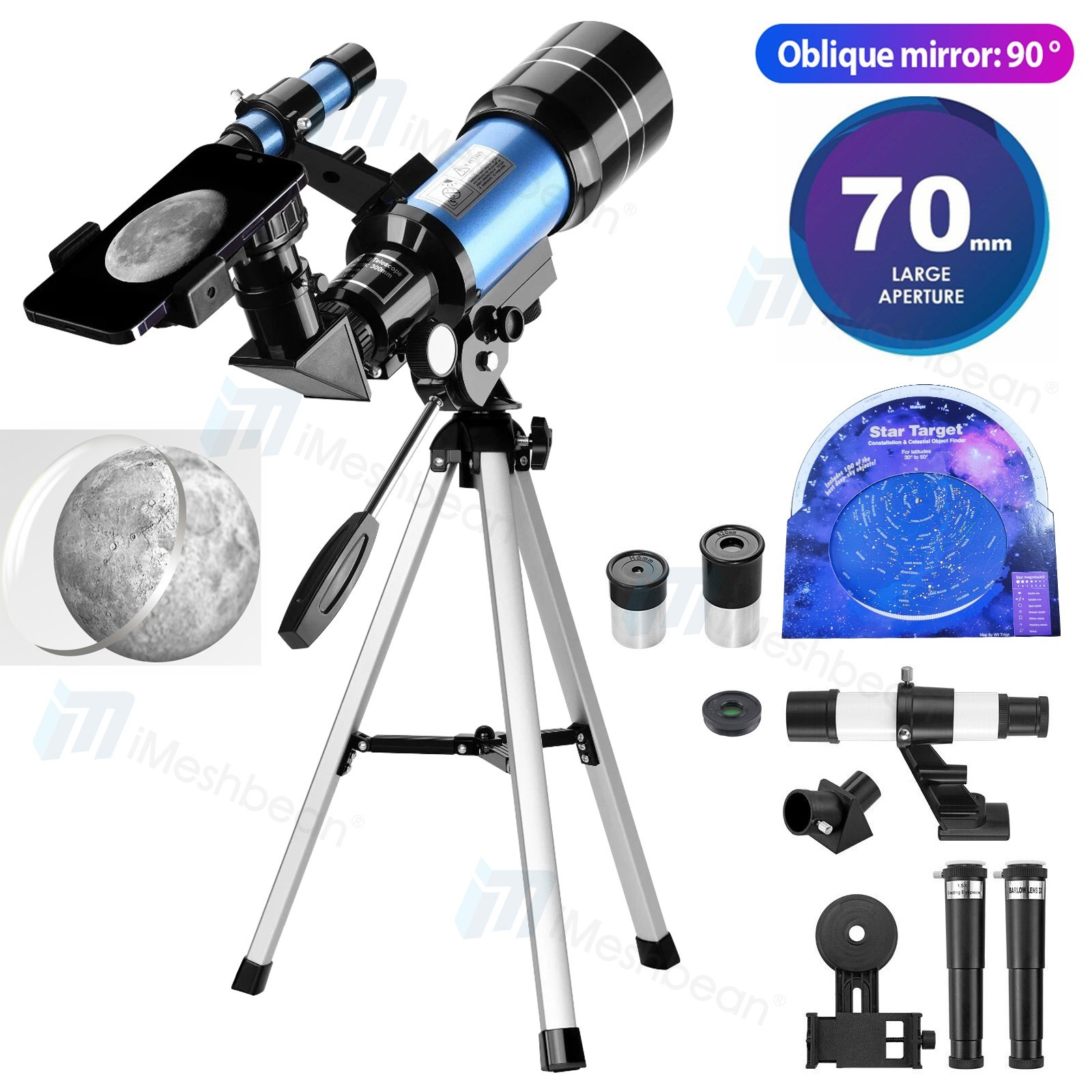 30070 Astronomical Telescope 150X with Phone Adapter for Beginner Moon Watching